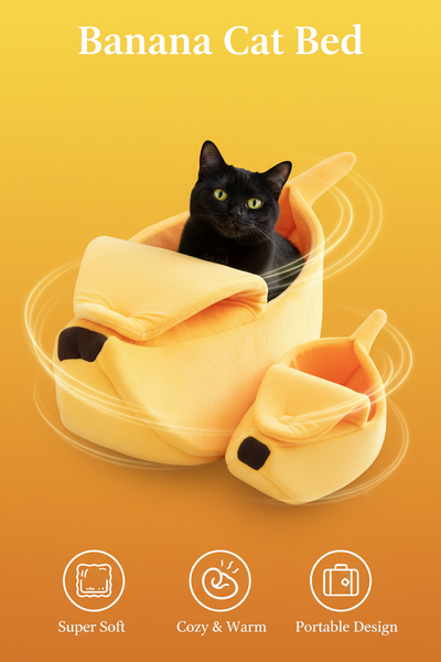 Banana-Shaped Cat Bed – Funny Cozy